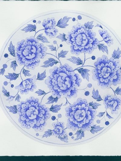 Gabby Malpas original watercolour painting: 'Blue plate 1'