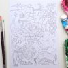 Colouring-in postcards: set of 4 designs, A5 size