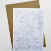 Colouring-in postcards: set of 4 designs, A5 size