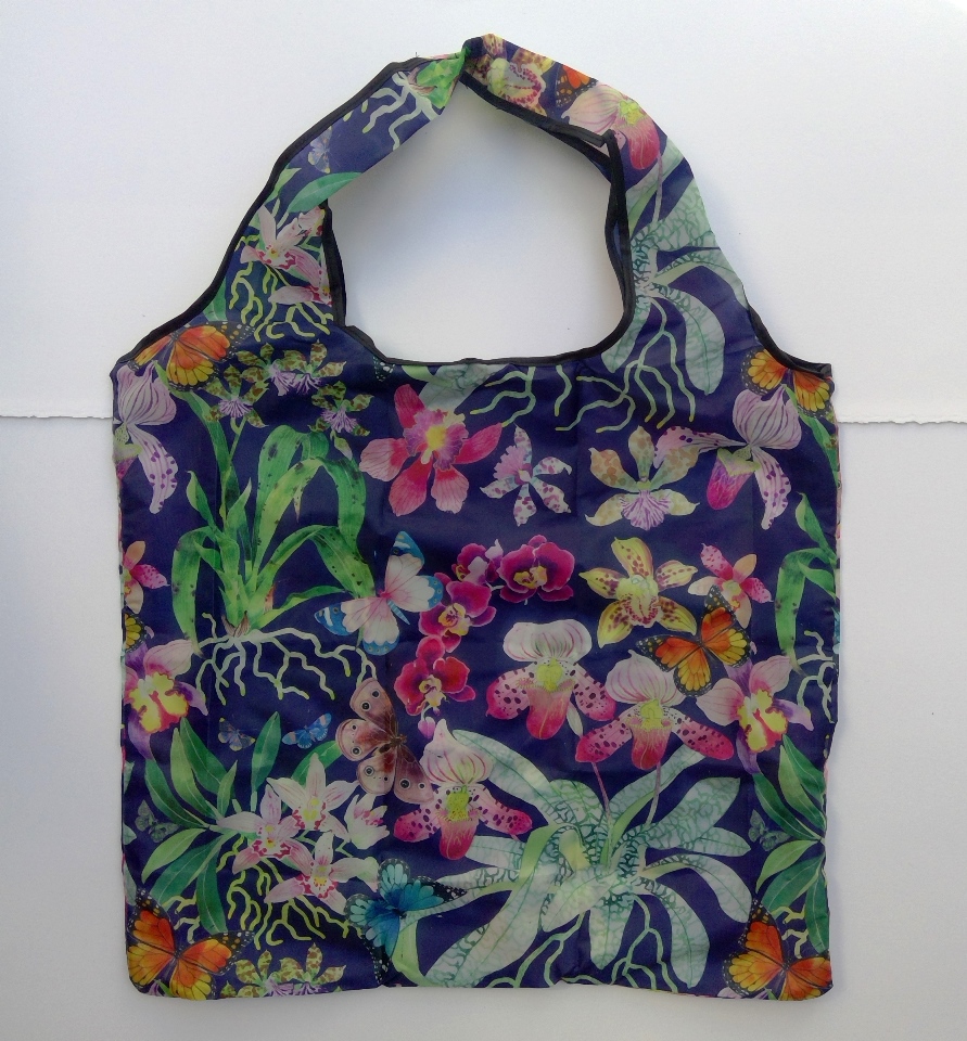 Foldable tote bag: orchids and butterflies | Gabby Malpas