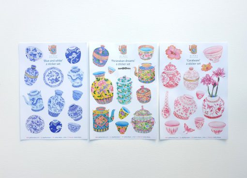 chinoiserie Gabby Malpas Set of 3 x sticker sets A4 peranakan