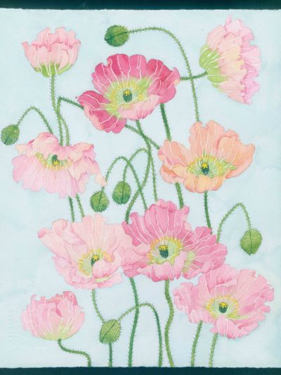 Springtime Happiness: Iceland poppies watercolour and gouache on Arches paper
