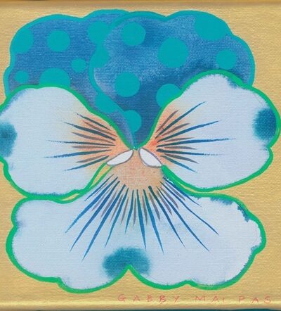 Gabby Malpas original watercolour painting: Blue pansy