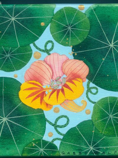 Gabby Malpas original watercolour painting: Nasturtium 1