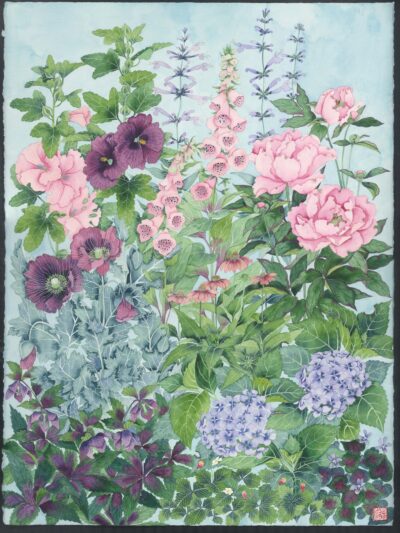 sarahs garden 30. Archival Print of an original watercolour painting on paper