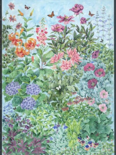 sarahs garden 31. Archival Print of an original watercolour painting on canvas of Hillandale